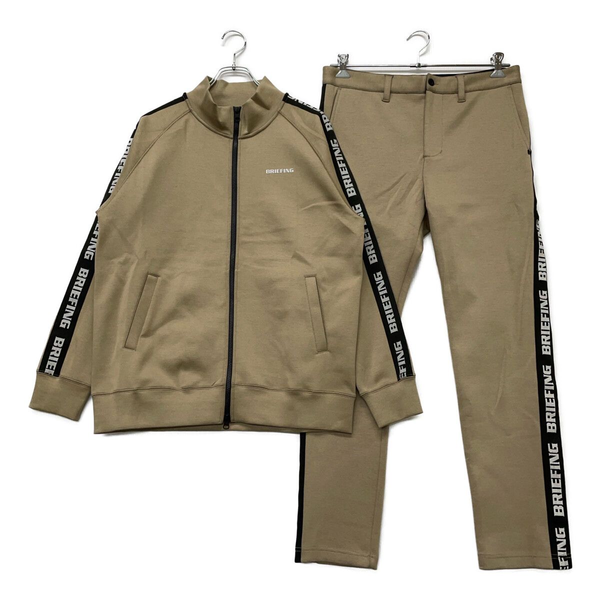 メンズ ブリーフィング BRIEFING セットアップ L ベージュ ダンボールニット ブルゾン×ロングパンツ