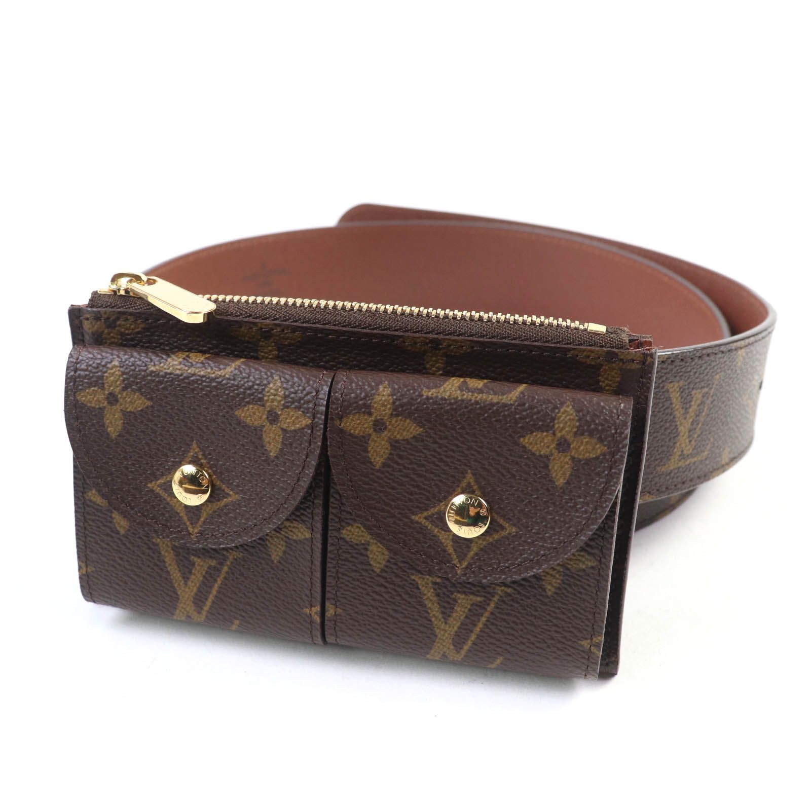 LOUIS VUITTON ルイヴィトン M9836 サンチュールポシェット デュオ バッグ モノグラムキャンバス モノグラム ウエストポーチ ブラウン 90|36 箱 保存袋付き レディース