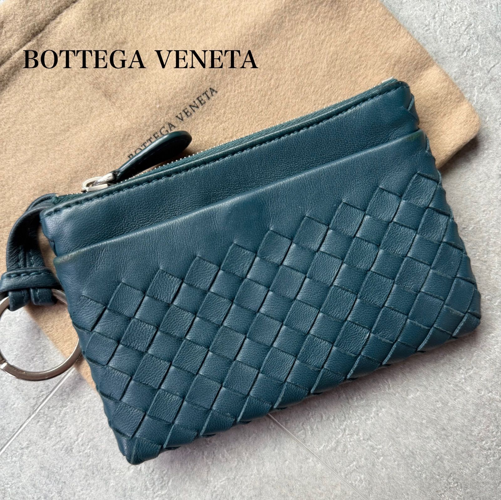 BOTTEGA VENETA 編み込みコインケース 青 BOTTEGA VENETA