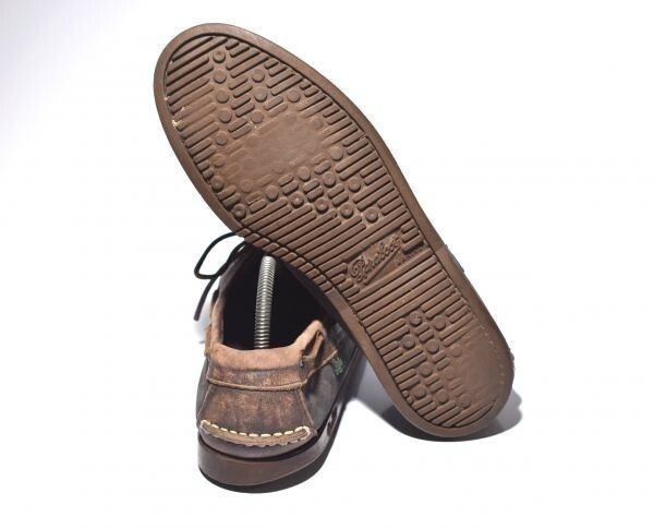 フランス名門 パラブーツ MARINE マッケイ製法 本革デッキシューズ モカシン27.5暗茶 8 E 63