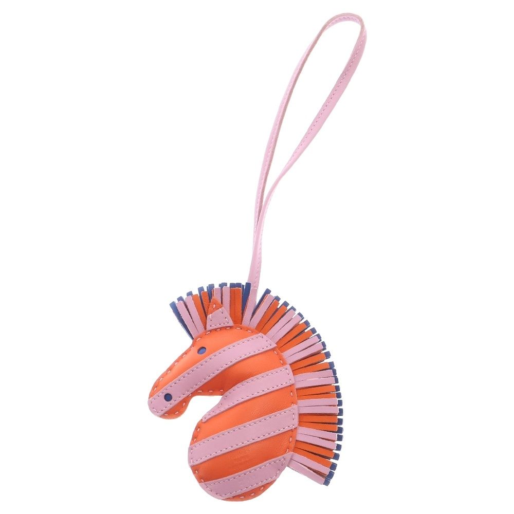HERMES エルメス ジージーサバンナ チャーム オレンジポピー×モーヴシルベストル×ブルーフランス アニョーミロ Z刻印