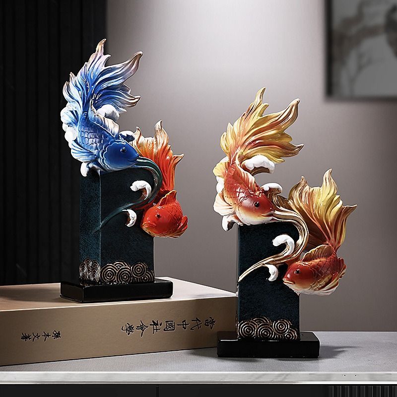 風水魚像 金魚 オブジェ 卓上飾り 金運 財運 縁起物 開運 幸運