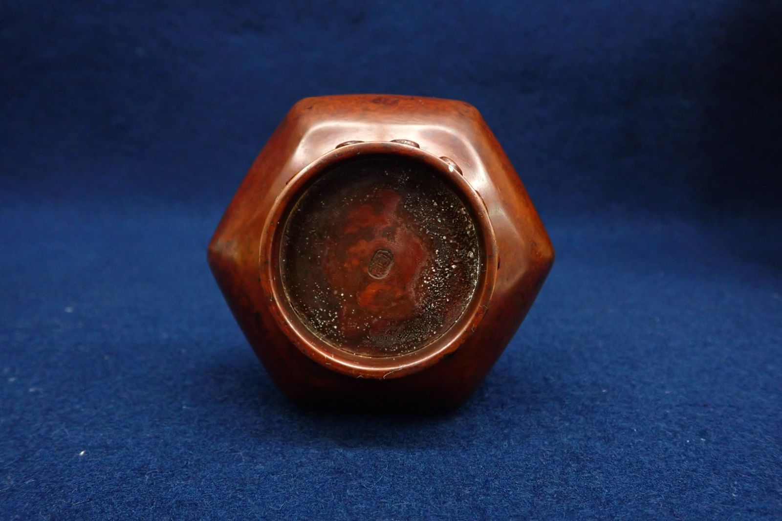 金工師 ファッション 一ノ瀬宗辰 紫銅淡々斎好鶴首亀甲 花入 /花瓶