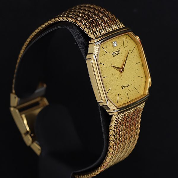 稼動 セイコー ドルチェ 7731-5000 QZ ゴールド文字盤 石付
