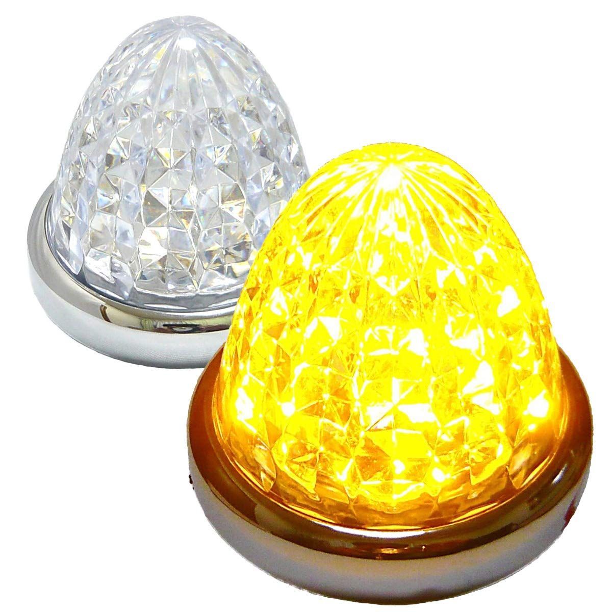 セット ブルー/イエロー/レッド/ホワイト/アンバー 2個 汎用 16LED 8面