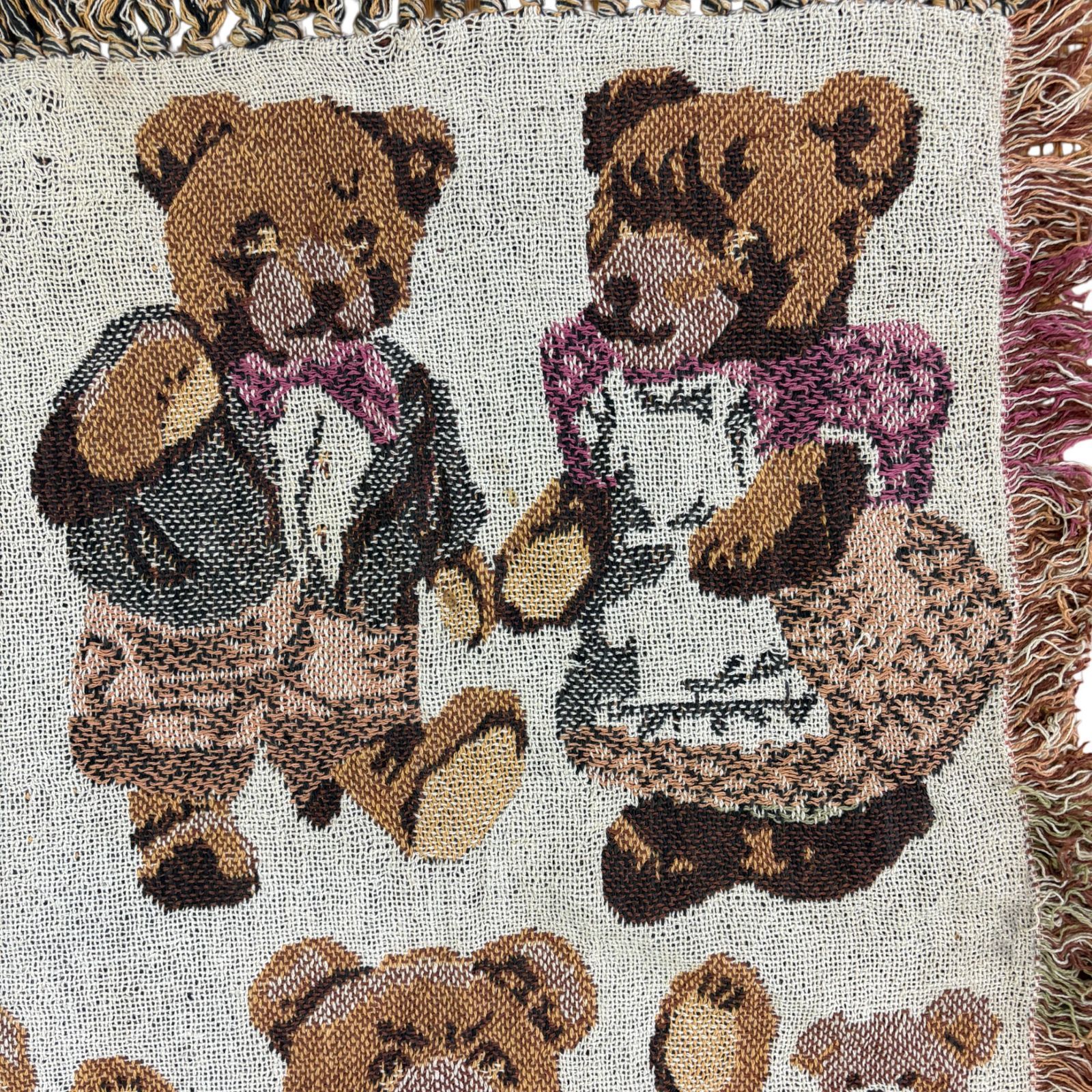 vintageラグ カーペット テディベア 記念写真 1524 vintageラグ