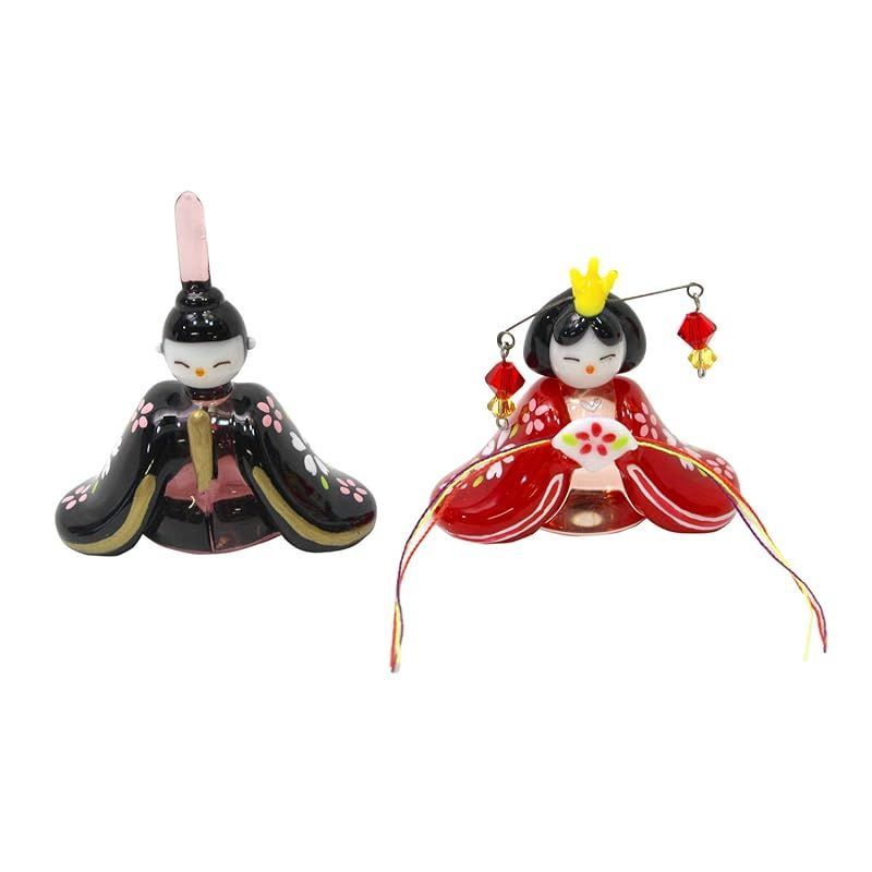 フォーカート 置物 マルチ お内裏様 全長:4.3cm お雛様 全長3cm かわいい手作り ガラス細工 京都御所 雛 CYK1907 0