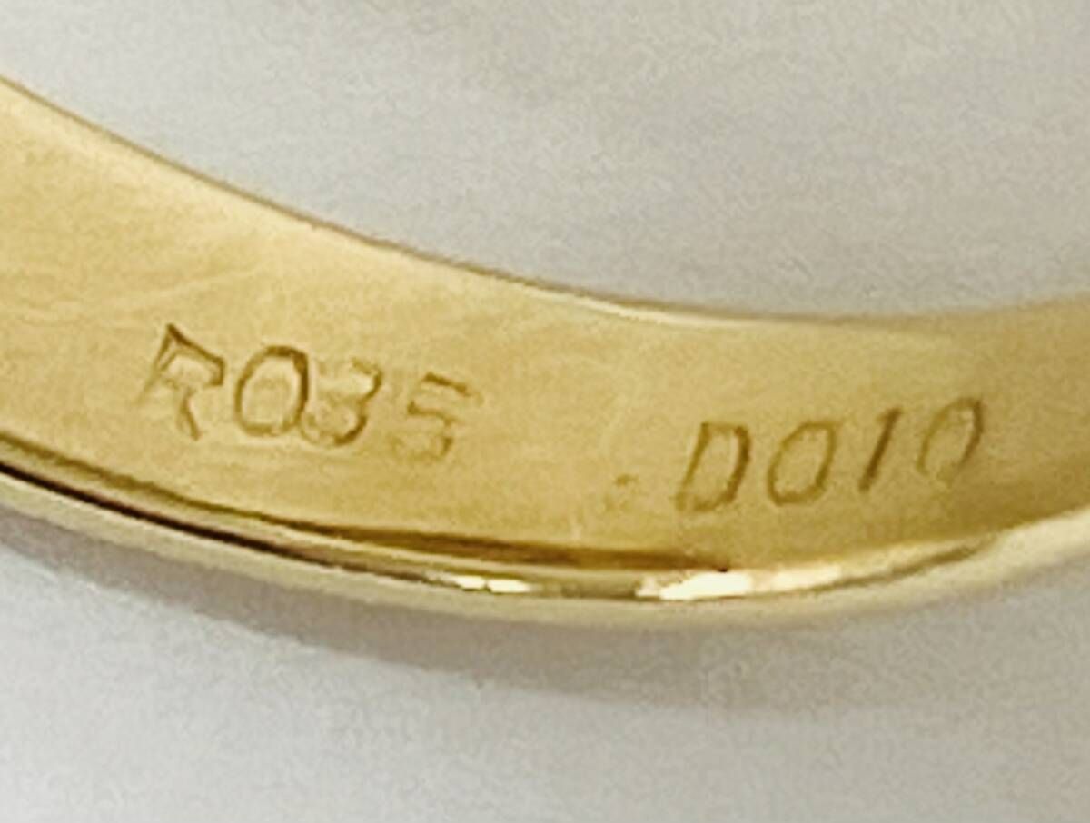 K18 天然ルビー 0.35ct 天然ダイヤモンド 0.10ct 10.5号 リング - メルカリ