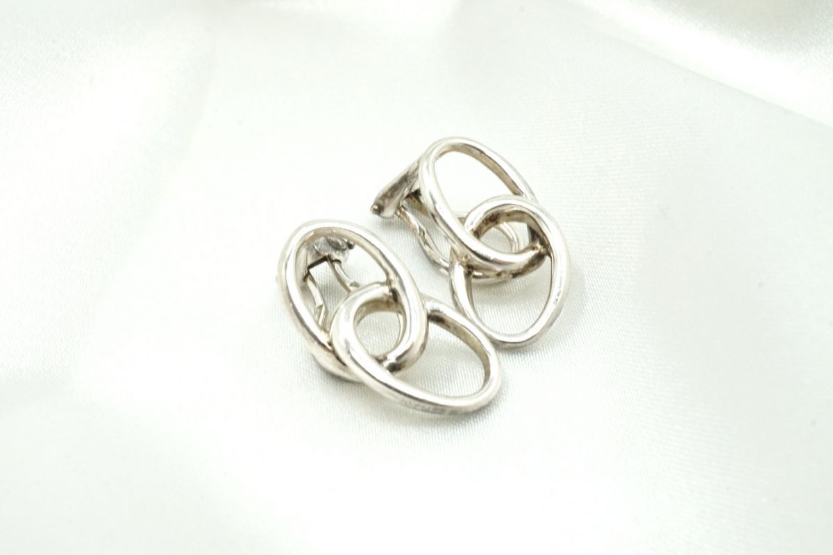 ティファニー ダブルループ イヤリング アクセサリー エルサペレッティ 5.2ｇ SV925 銀 シルバー TIFFANY&Co. 3866j