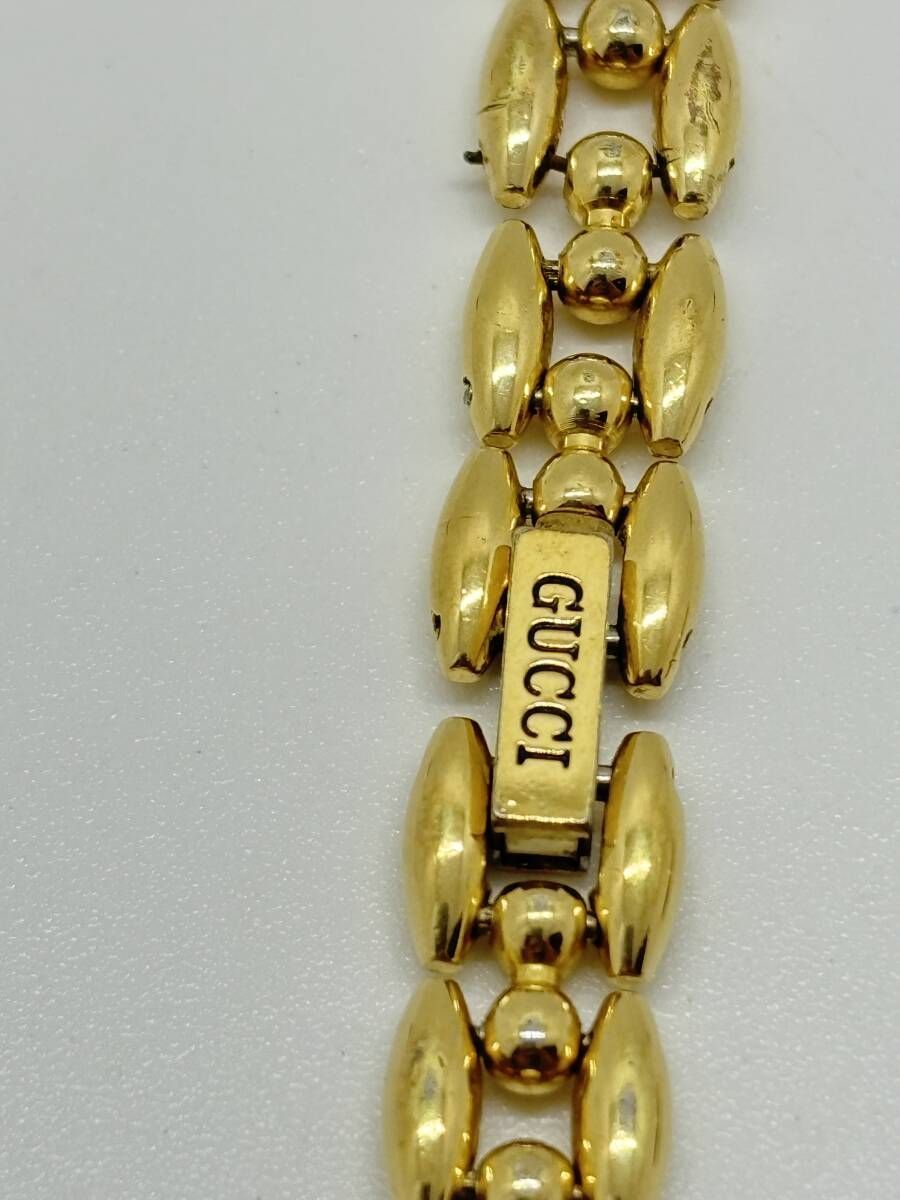 稼働品】GUCCI グッチ 1100L チェンジベゼル 腕時計 ゴールド