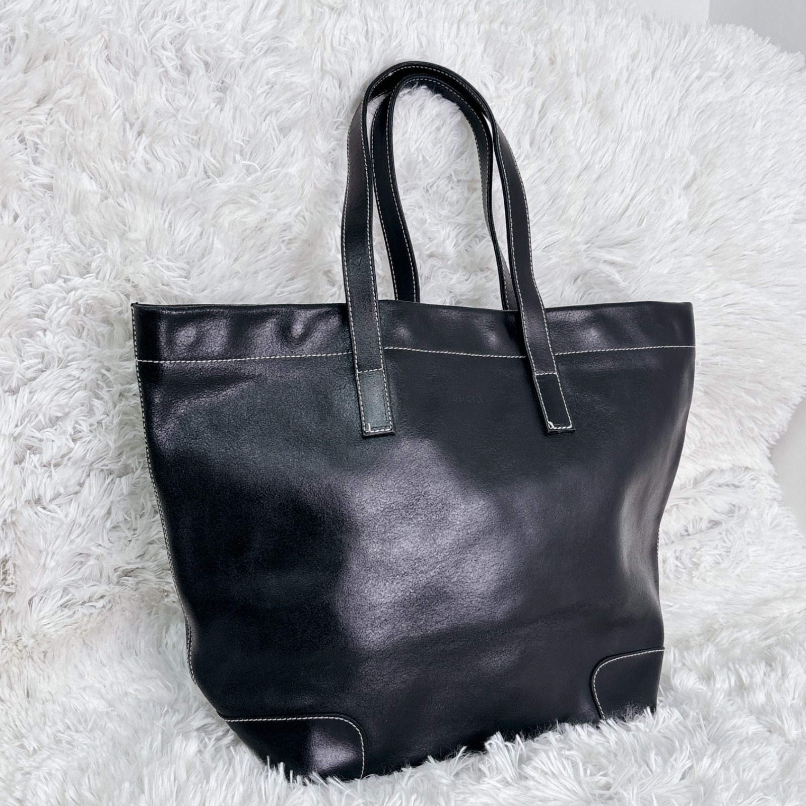 FURLA】黒 レザー トートバッグ A4
