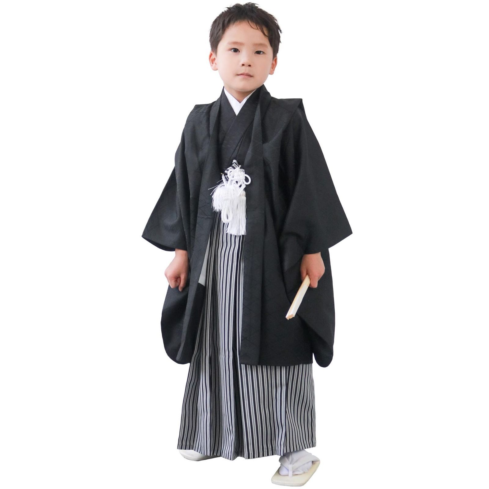 KYOETSU キョウエツ 七五三 5歳 男の子 着物 セット 羽織 袴 フルセット 753 くすみ 1.ブラック 5歳サイズ