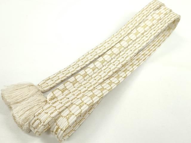 平和屋本店 上 有職組紐道明 帯締め 亀甲組 白×金 宮内庁御用 国立博物館御用 東京芸術大学御用 CXAA0626s5