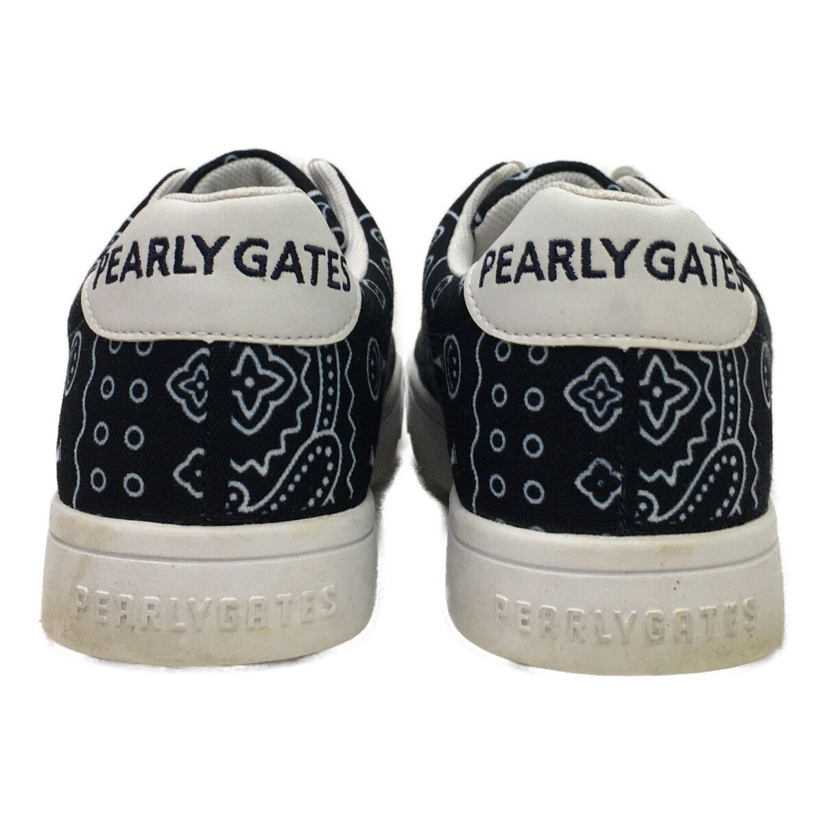 最終値下げ PEARLY パーリーゲイツ 中古 GATES 黒×白 25.5cm ゴルフシューズ 24.0cm以下