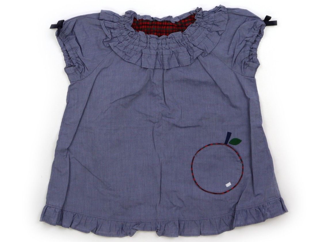 美品 ファミリア familiar チュニック 100 女の子 紺、赤、緑 子供服 ベビー服 キッズ（1265084）
