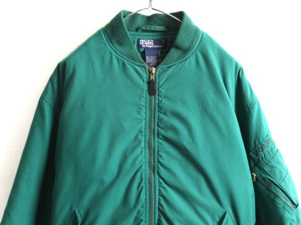 90s POLO ポロ ラルフローレン MA-1 フライト ジャケット XL 緑 - メルカリ