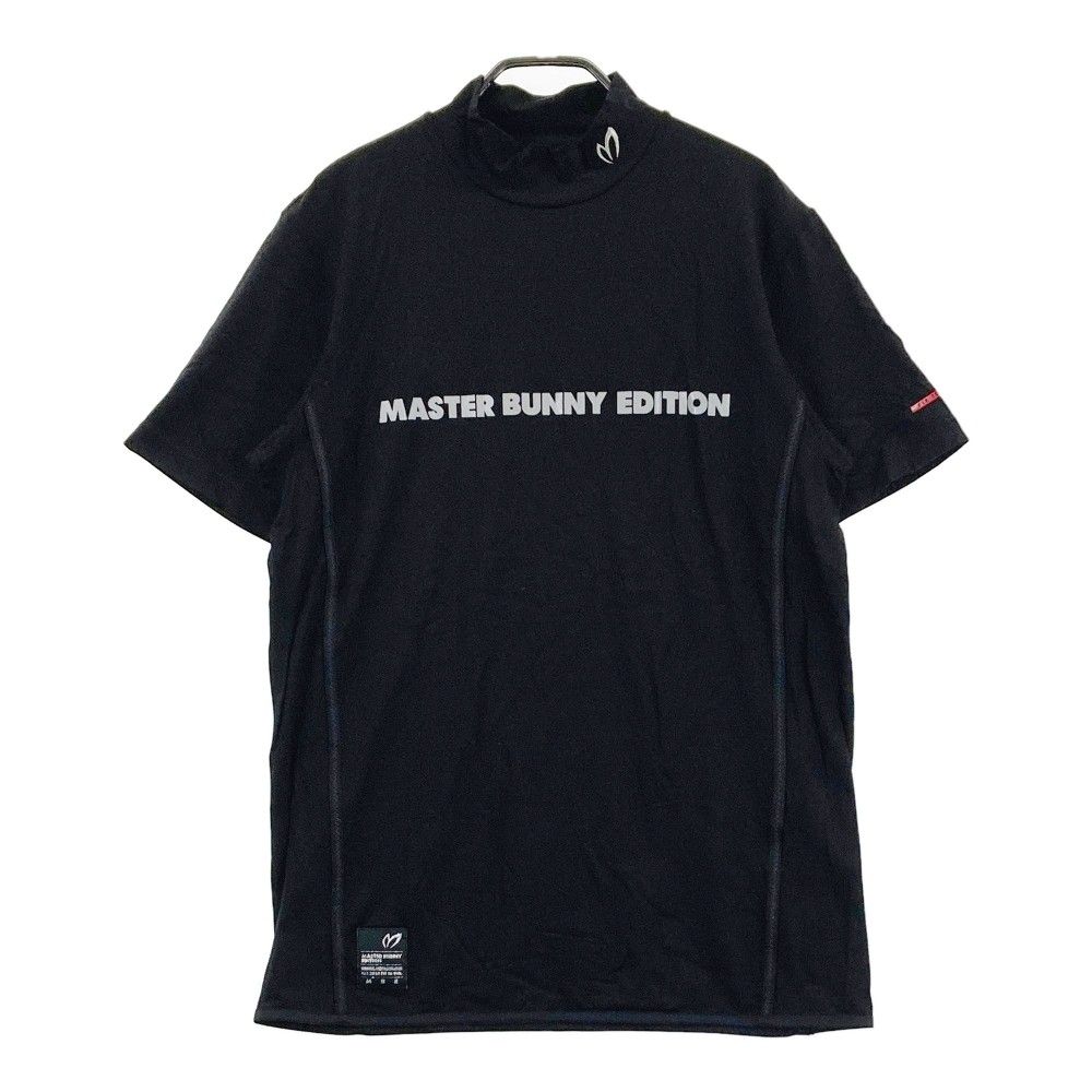 サイズ 6 MASTER BUNNY EDITION マスターバニーエディション ハイネック 半袖Tシャツ ロゴプリント 総柄 ブラック系 240101396358 ゴルフウェア メンズ ストスト