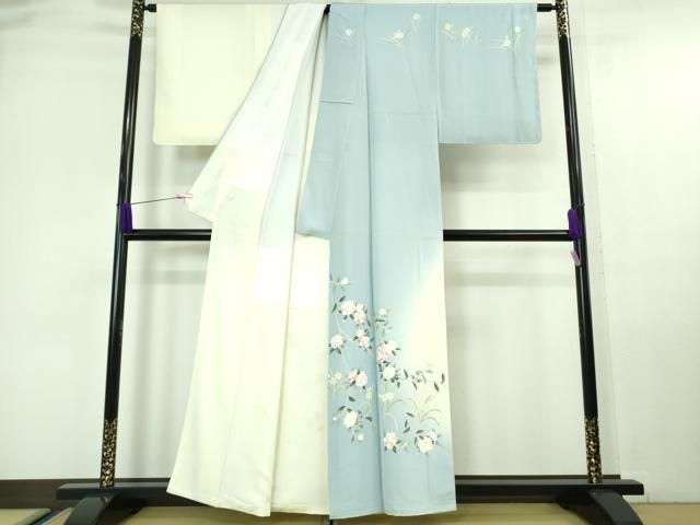 平和屋本店□極上 本加賀友禅作家 田中勲 訪問着 枝椿 暈