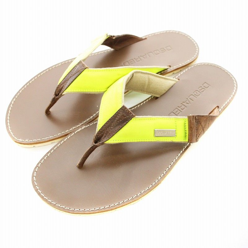 ディースクエアード DSQUARED2 トングサンダル フラット レザー