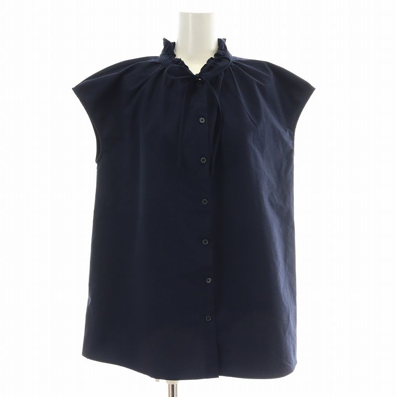 プラステ PLST 24SS サッカーストライプギャザーブラウス シャツ