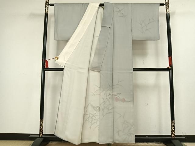 平和屋着物▽訪問着　無双　紗袷　紗×紗　鴛鴦文　正絹　逸品　AAAV2604fy 平和屋着物▽訪問着 無双 紗袷 紗×紗 鴛鴦文 正絹 逸品 AAAV2604fy