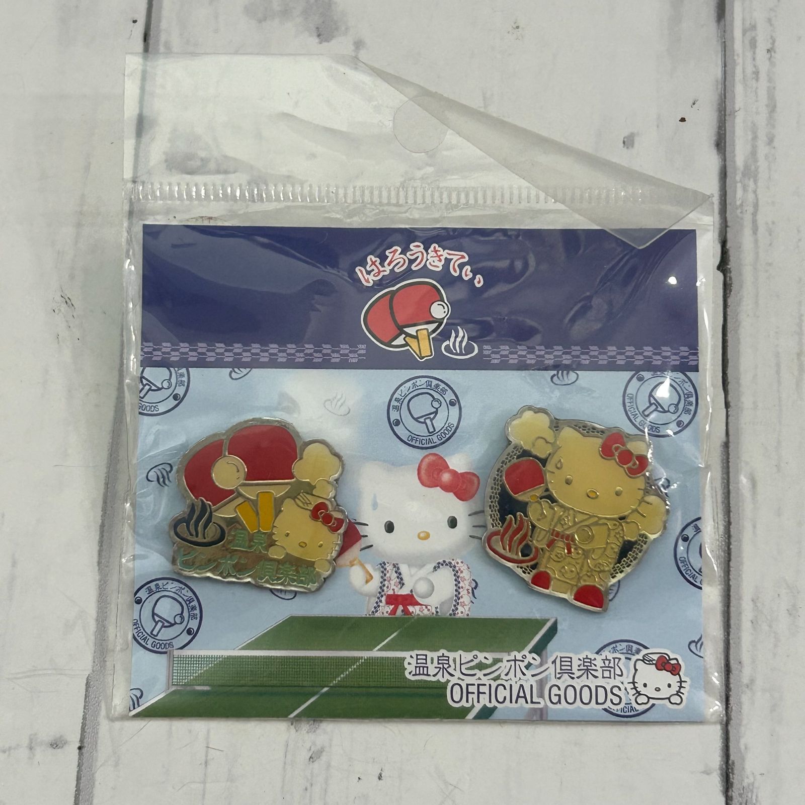 ハローキティ ピンバッチ 温泉ピンポン倶楽部 卓球 浴衣 日本限定☆2個 