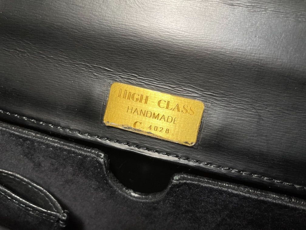 ク*ラ様 high-class オーストリッチレザー ブラック ハンドバッグ　2 HIGH CLASS ハイクラス オーストリッチ 2WAY レザーバッグ