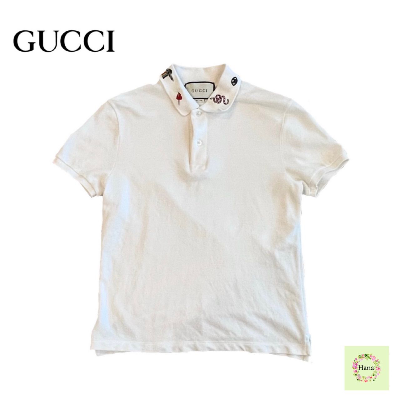 美品】 GUCCI グッチ 19SS スネークエンブロイダリー ポロシャツ 半袖