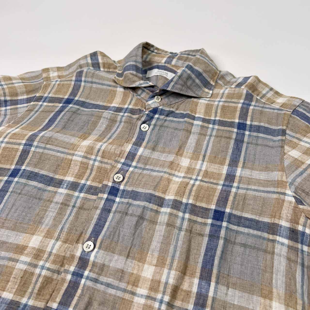 新品 アングレー ANGLAIS グレー 麻100%長袖シャツ LL 日本製 新品 アングレー ANGLAIS グレー 麻100%長袖シャツ LL 日本製