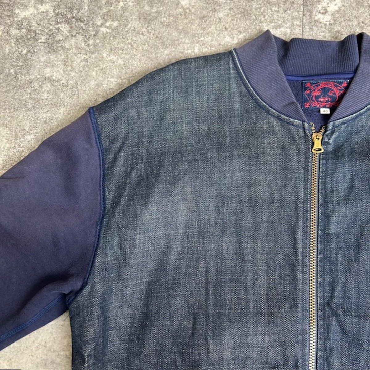 EVISU エヴィス エヴィス スウェット デニム ジップアップジャケット 