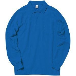 【新品・5営業日で発送】COTTON STAFF(コットンスタッフ) ポケット付CVC鹿の子ドライ長袖ポロ　ロイヤルブルー　5L MS3115-7 5L 1枚