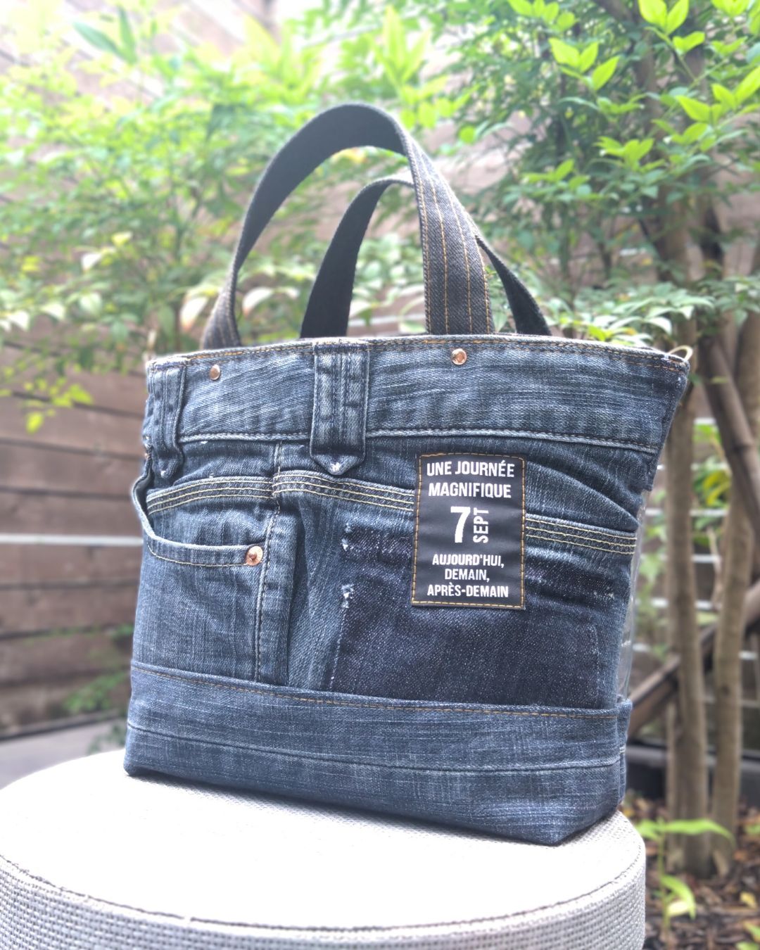 №741【DENIM✖️PVC CLEAR Leopard TOTE BAG❤️】両面可愛い