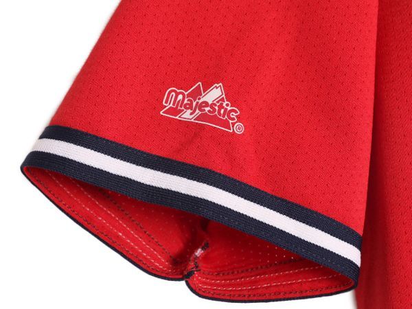USA製 MLB オフィシャル Majestic カージナルス ベースボール シャツ メンズ XL 程/ ユニフォーム 半袖シャツ ゲームシャツ メジャーリーグ MLB オフィシャル Majestic カージナルス ベースボール シャツ