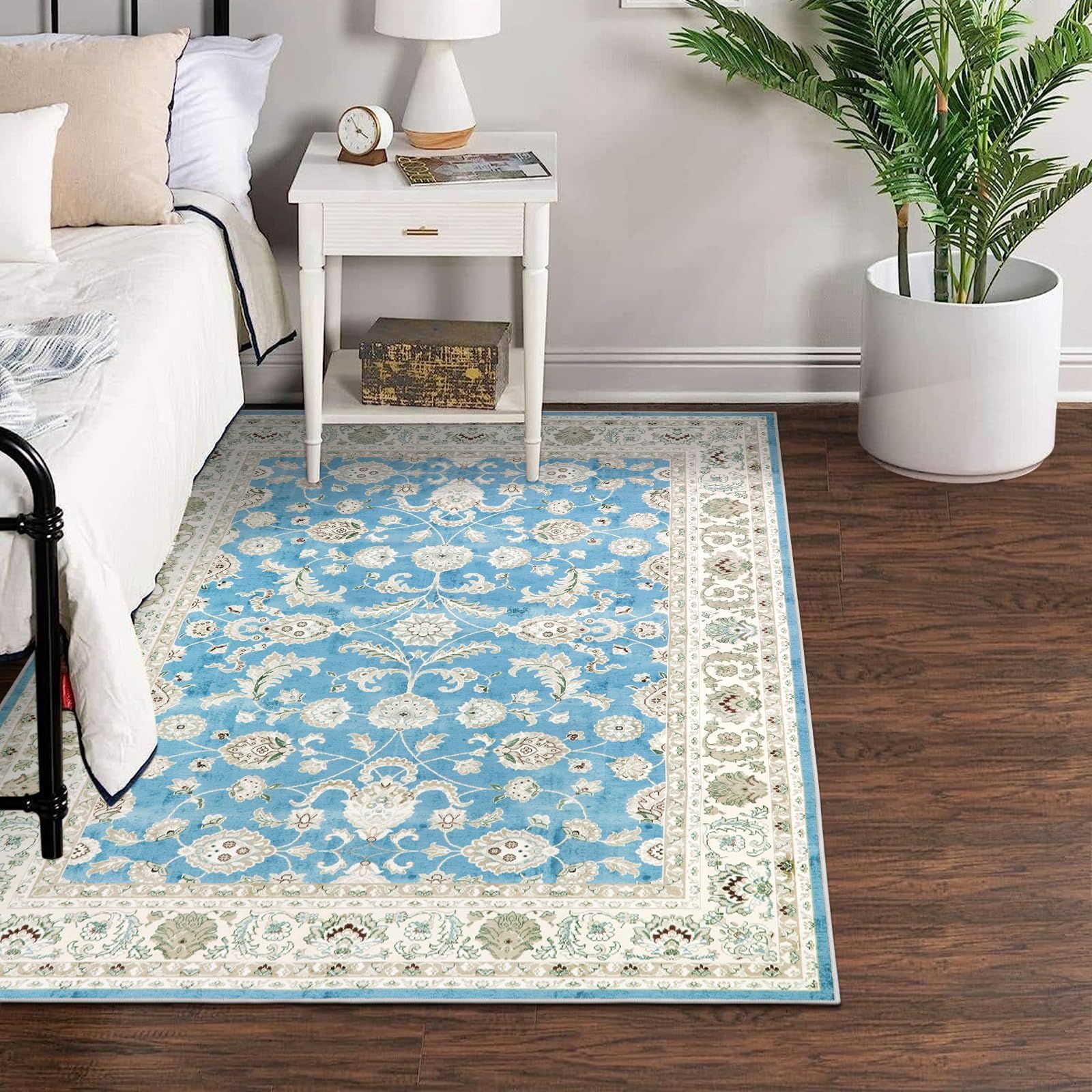 抗菌防臭 オールシーズン適用 シェニール ラグマット 室内用 防音 花柄