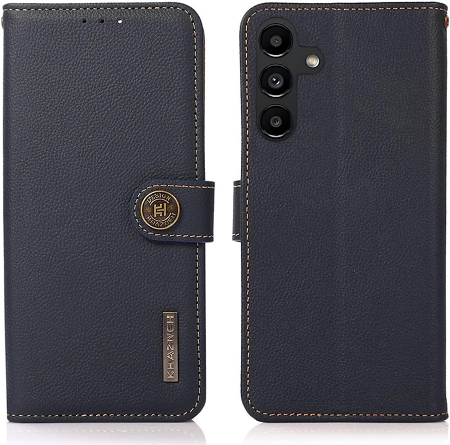 【数量限定】財布型 シュリンクカーフレザー 本革 高級本皮 耐衝撃 本革 マグネット式ボタン ギャラクシーS24FE スピーカーホール付き カード収納 手帳型 大容量 3枚 ケース 写真収納 FE 横置