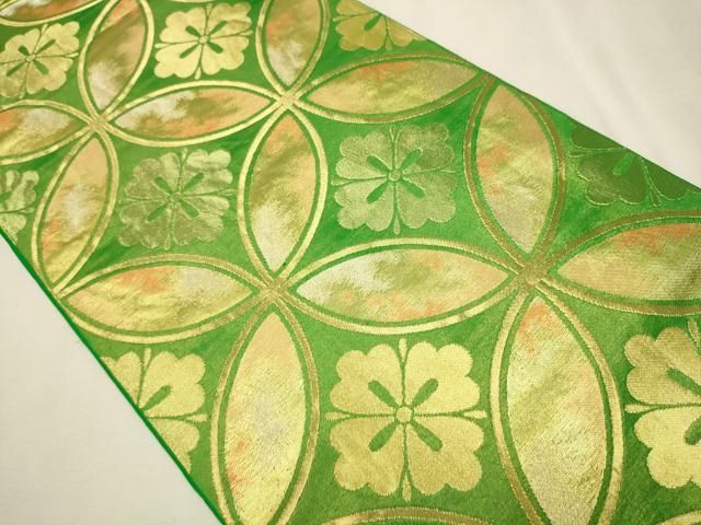 着物屋こころ■極上　川島織物　六通柄　本袋帯　花丸文　金糸　逸品　ｊ795 着物屋こころ□極上 川島織物 六通柄 本袋帯 割付色紙文 金糸