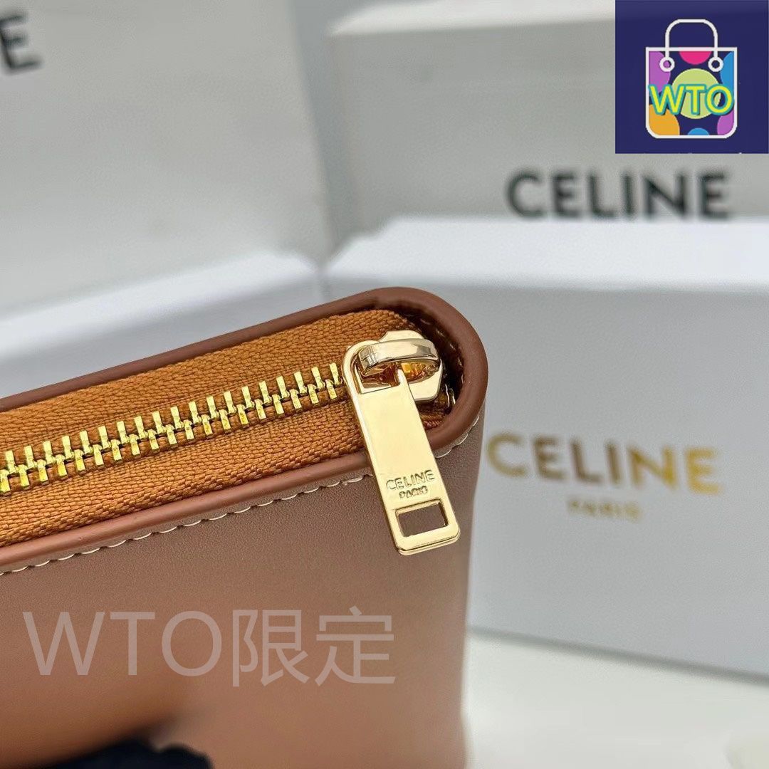 直営店‐CELINE‐ Triomphe ジップウォレット 今日特価】CELINE セリーヌ TRIOMPHE CUIR 大きなジップ