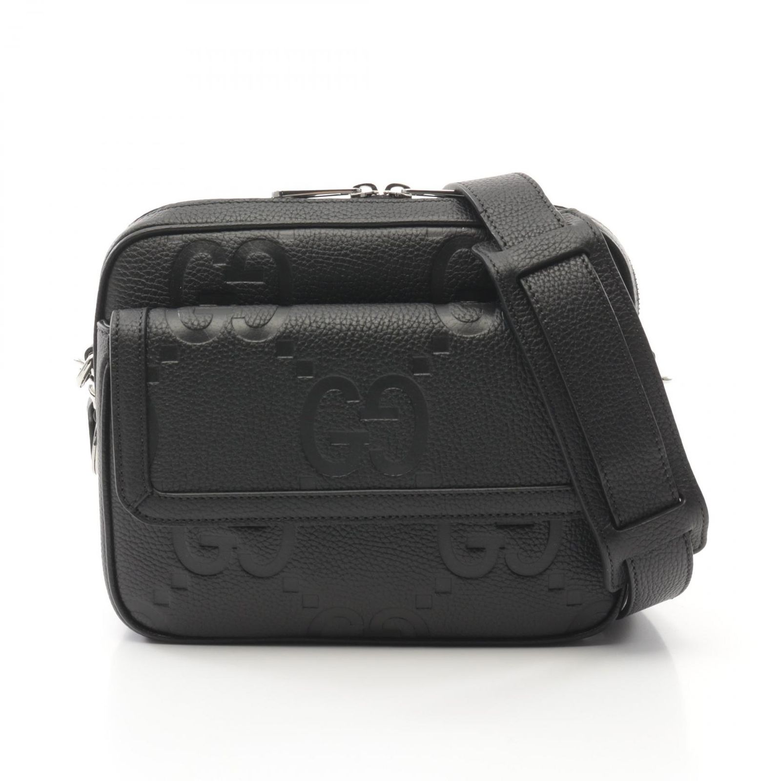 グッチ GUCCI ショルダーバッグ ジャンボGG スモール クロスボディバッグ 794088AABY01000 ブラック レザー ジャンボGG スモールクロスボディバッグ メンズ