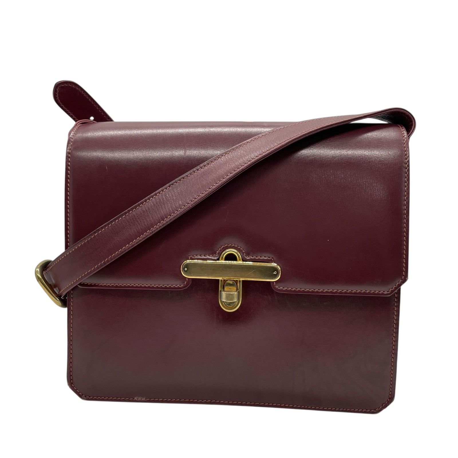GUCCI グッチ ショルダーバッグ レザー 赤 ボルドー ワイン