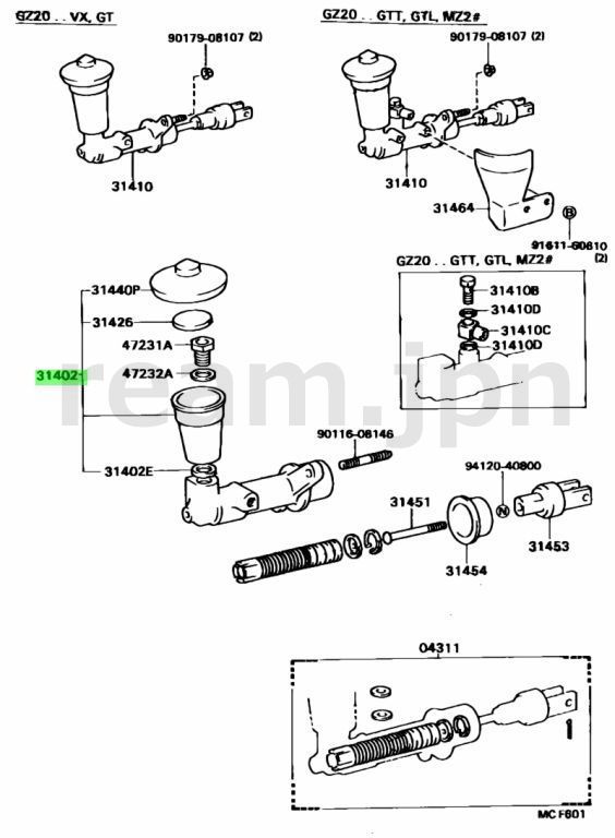 MA70 スープラ クラッチマスターシリンダー 新品未使用80系スープラ 30系ソアラ クラッチマスターシリンダーASSY