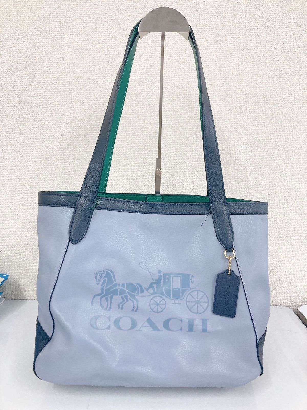 COACH ネイビー　トートバッグ コーチ/トートバッグ/ペイトン レザー ジップトップ トート