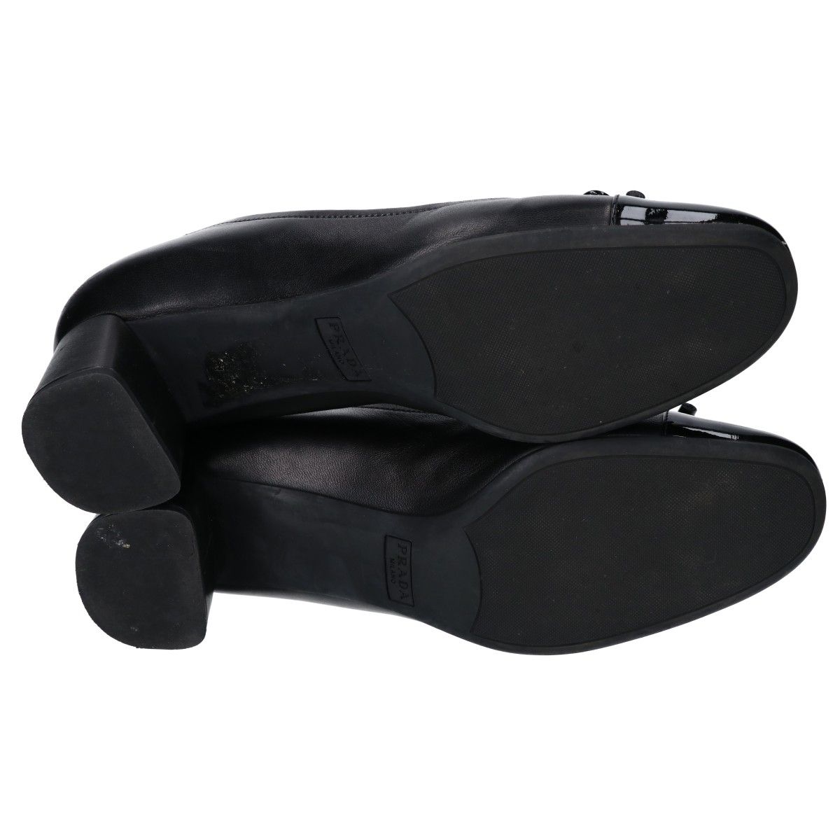 PRADA プラダ 1I150L ロゴ チャンキーヒール パンプス 38 - メルカリ 