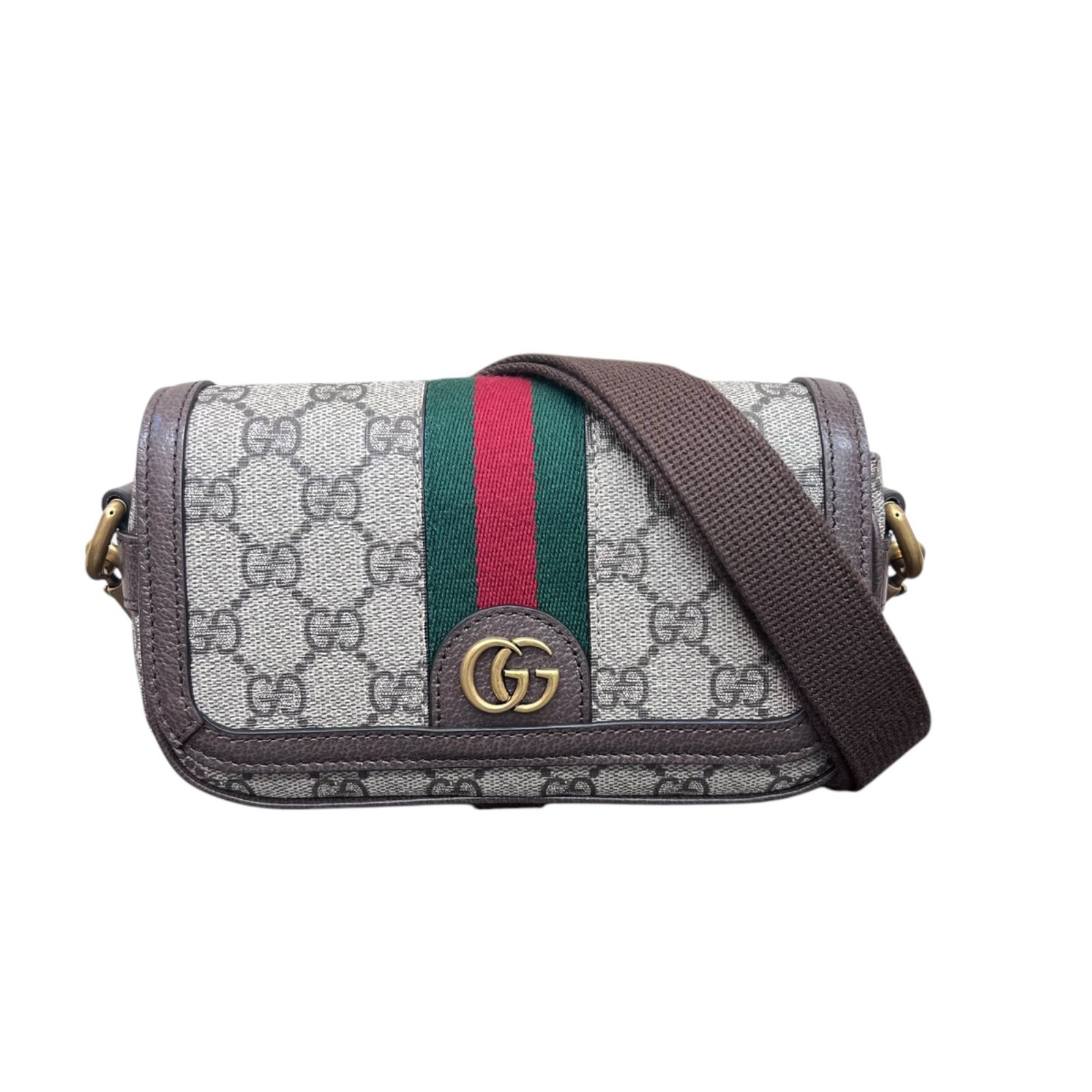 ✨新品未使用品✨GUCCI グッチ オフィディア スーパーミニ ショルダーバッグ ベージュ＆エボニー GGスプリーム キャンバス - メルカリ