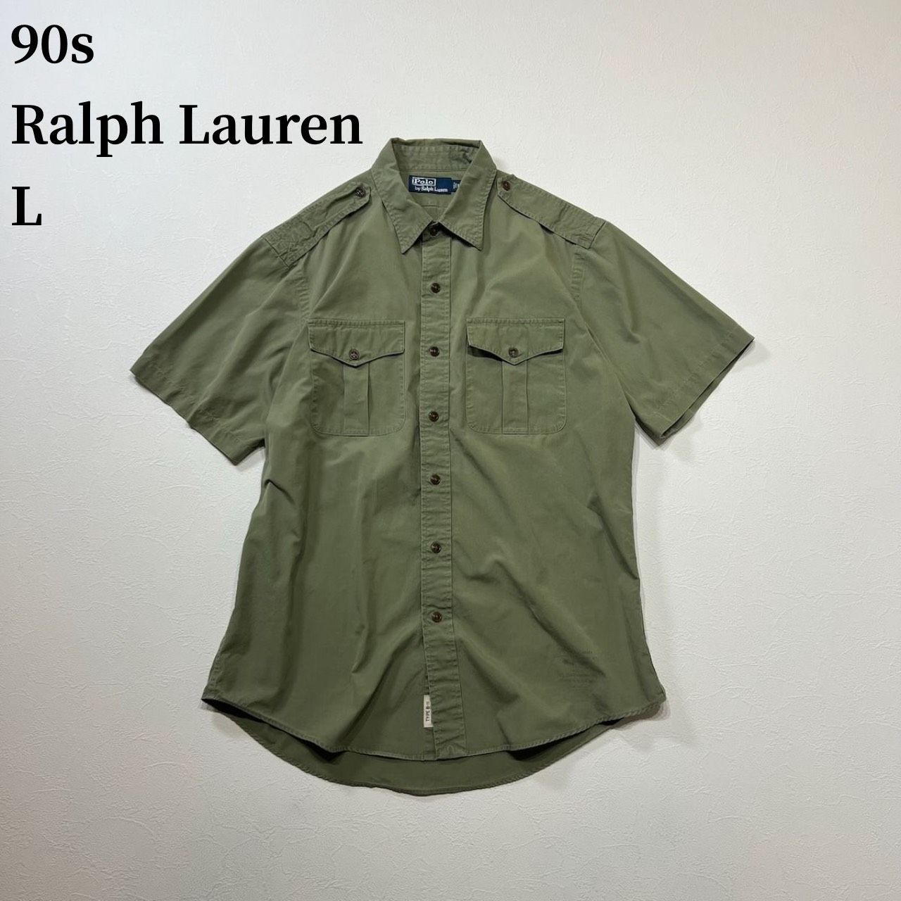90s Ralph Lauren サファリシャツ エポレット フラップポケット