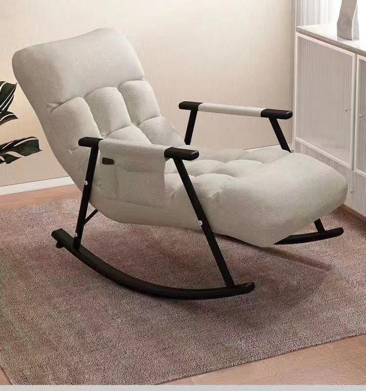 リクライニングバルコニー家庭用屋外リクライニングレジャーチェアテクノロジークロス昼休み怠け者ソファリビングロッキングチェア