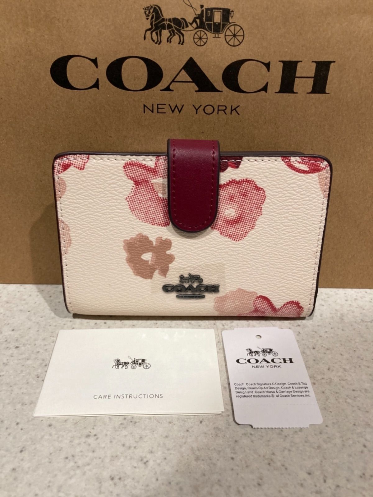 メカニカル 【新品】COACH 長二つ折り財布 ハーフトーンフローラル