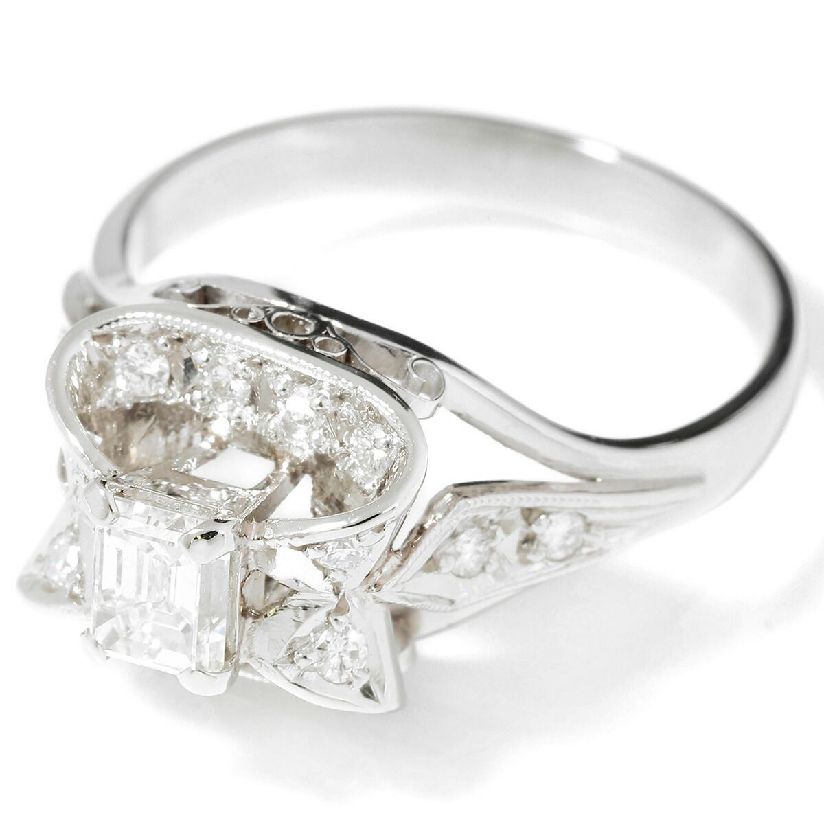 リング 指輪 ダイヤモンド 0.49ct Pt850 13号 中古 プレラブド 返品OK  