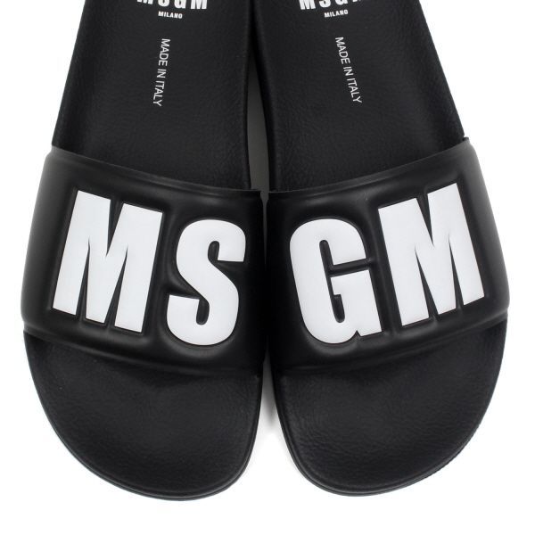 エムエスジーエム MSGM MSGMロゴ スライド シャワーサンダル【ブラック ...