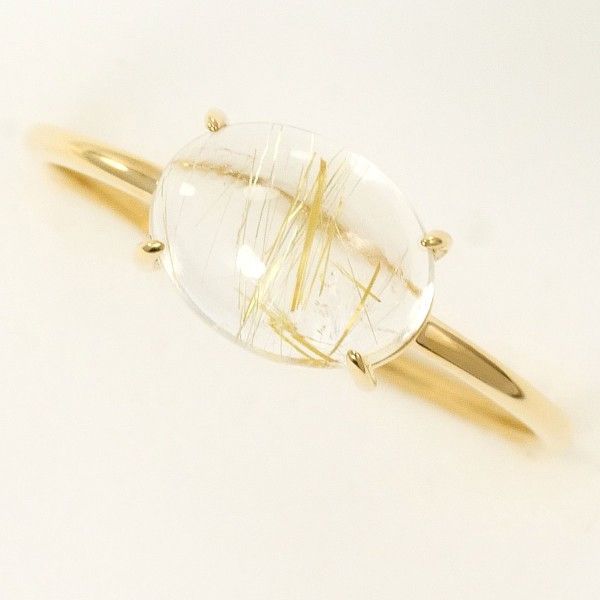 k10YG リング　ルチルクォーツ　9号 k10YG リング ルチルクォーツ 9号 K10YG ルチルクォーツ リング｜エテ