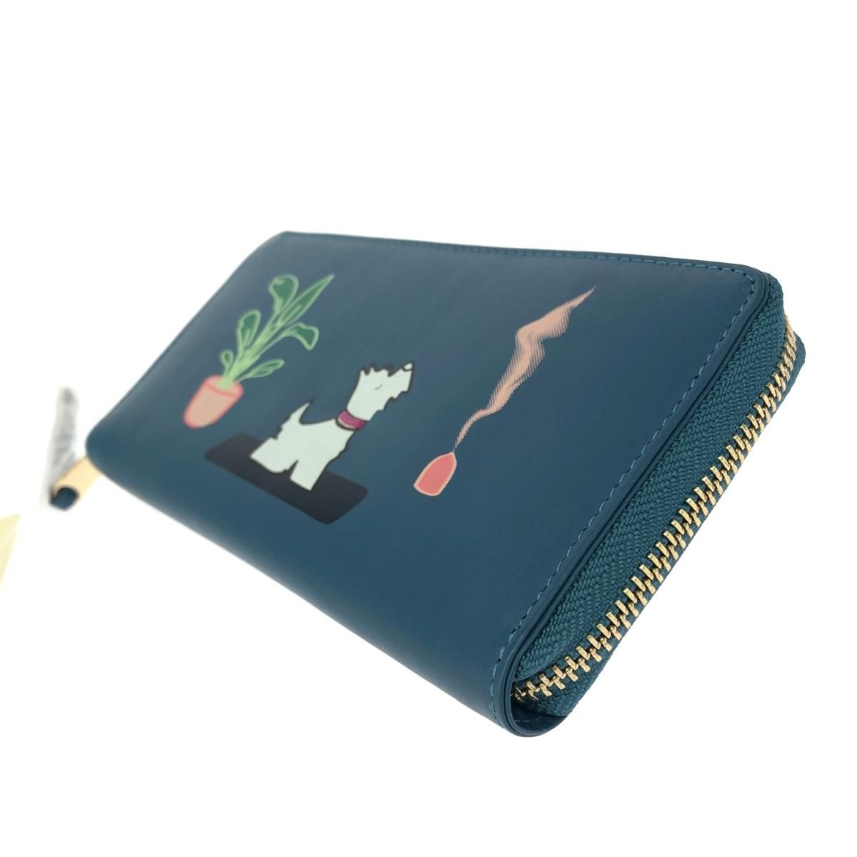 美品☆ラドリー ロンドン 長財布 レザー スコティッシュテリア フラップ 多収納 未使用品 Radley London ラドリーロンドン ラウンドファスナー長